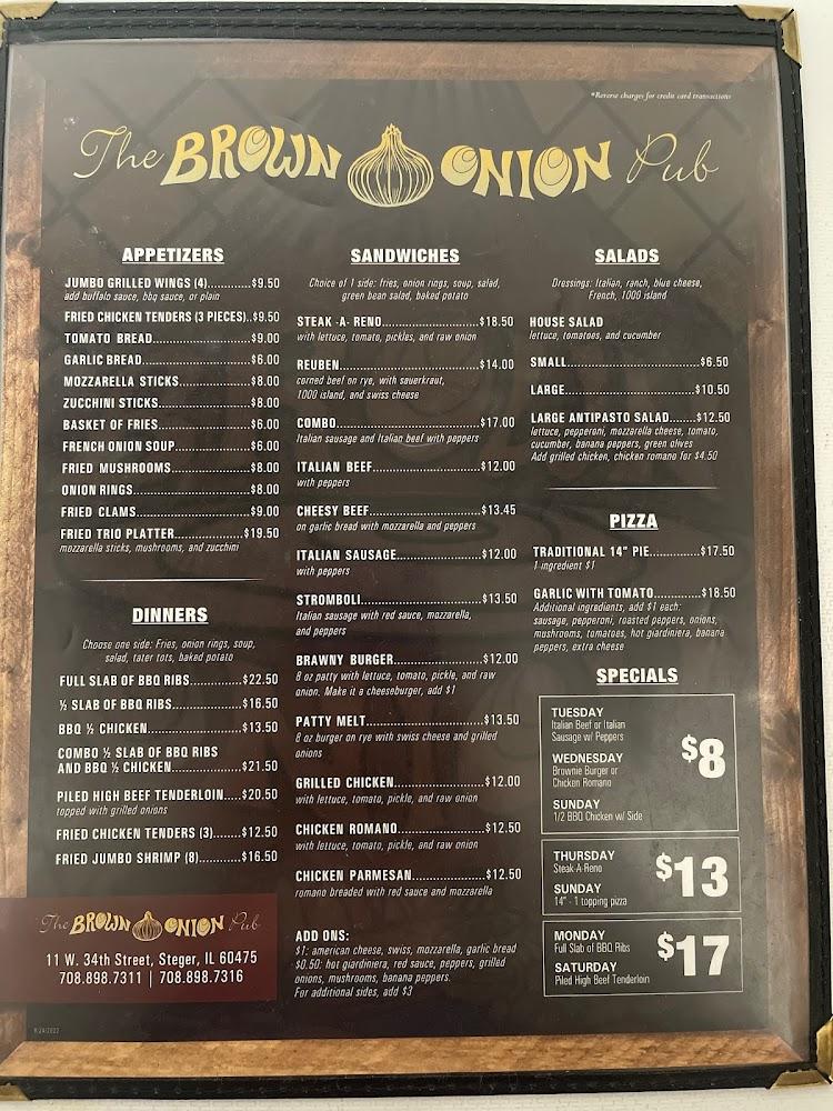The Brown Onion Menu image 1